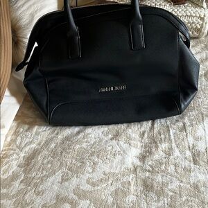 Armani Jeans Black Satchel Modern Minimalist Design